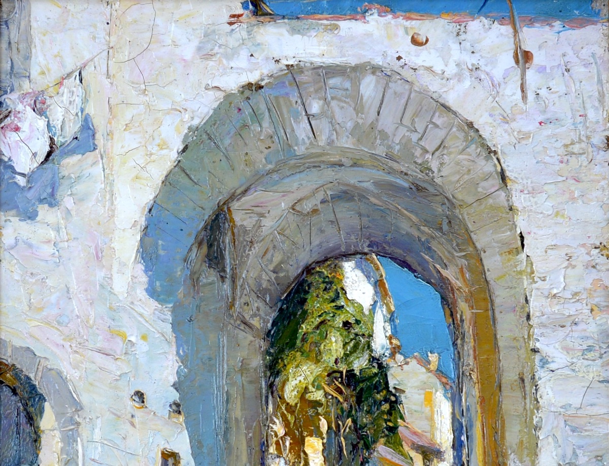 BONAMICI Louis (1878-1966) " Rue animée en Méditerranée "Provence Marseille Espagne Grèce Paris-photo-3