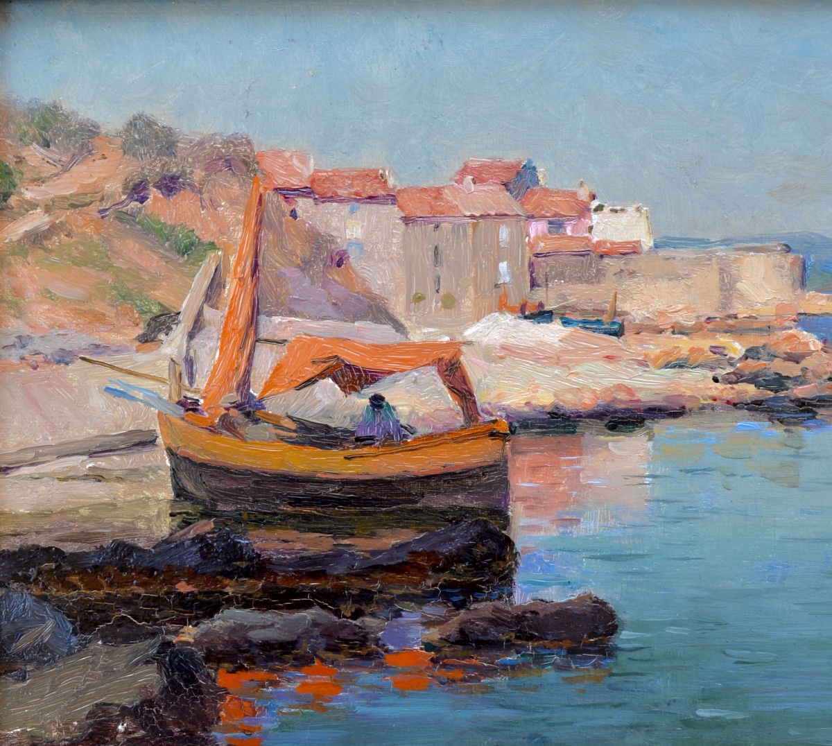 BARBERIIS Eugène de (1851-1937) «Quartier des pêcheurs, Saint-Tropez» Provence Ponche Var Paris-photo-2