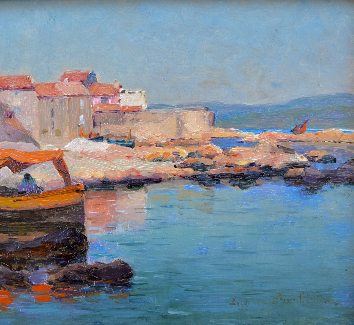BARBERIIS Eugène de (1851-1937) «Quartier des pêcheurs, Saint-Tropez» Provence Ponche Var Paris-photo-3