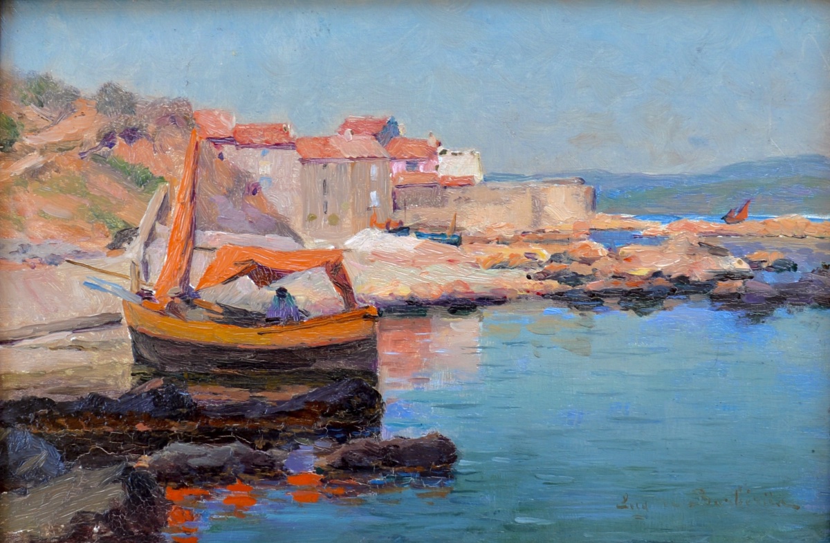 BARBERIIS Eugène de (1851-1937) «Quartier des pêcheurs, Saint-Tropez» Provence Ponche Var Paris