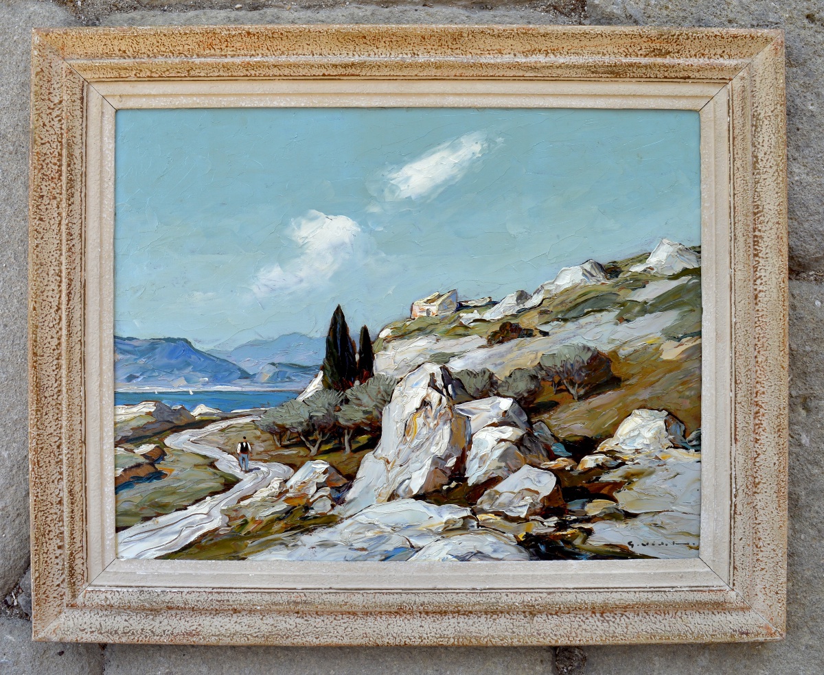 Vidal Gustave (1895–1966) “path Along The étang De Berre” Provence Istres Avignon Marseille -photo-2
