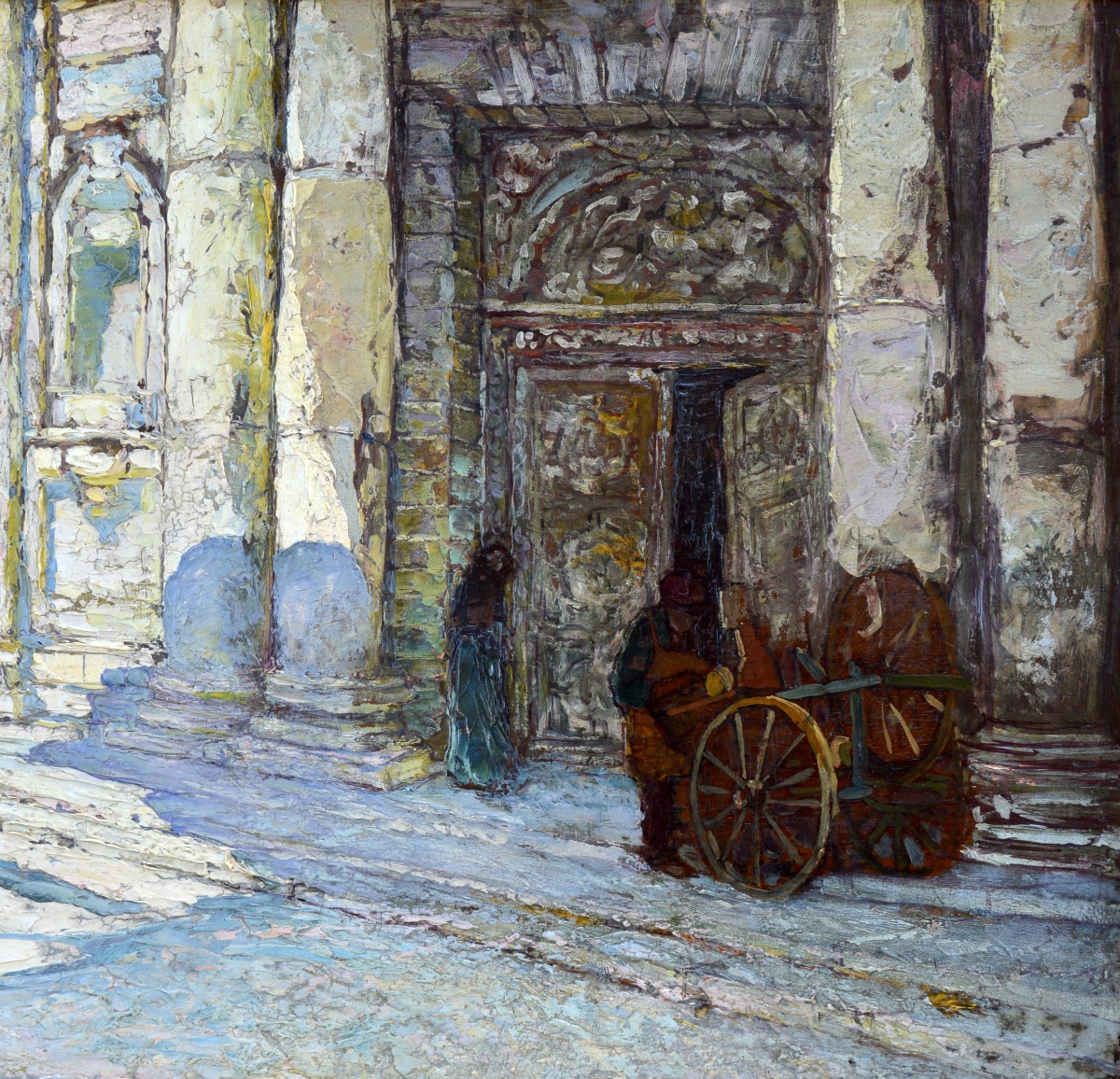 Bonamici Louis (1878–1966) "the Knife Grinder In Front Of The Church In Jonquières, Martigues" -photo-3