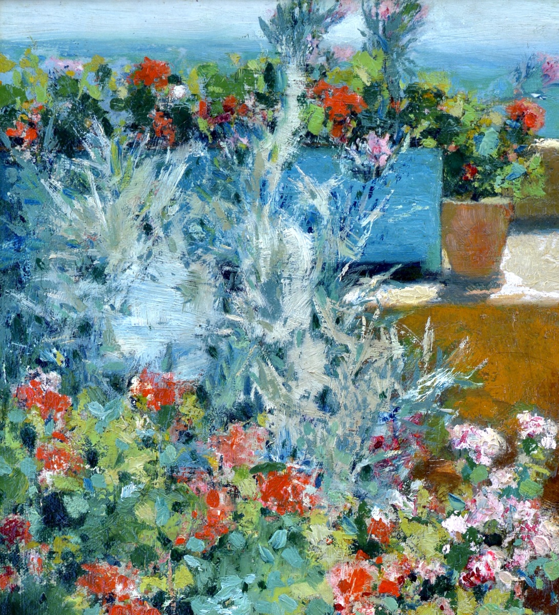 Roux-renard Marius (1870–1936) “the Terrace With Geraniums In Villeneuve Lez Avignon” Provence-photo-2