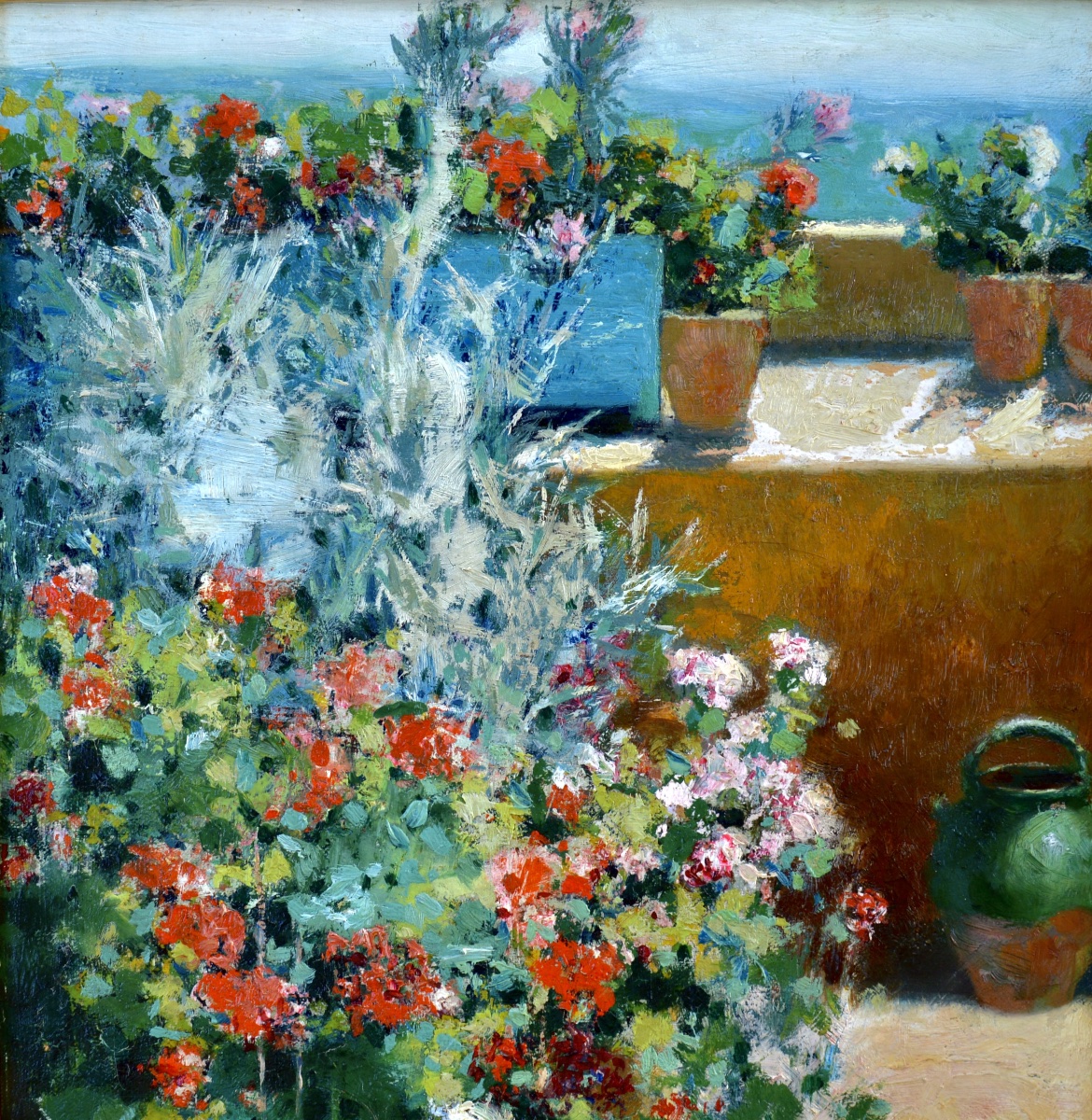 Roux-renard Marius (1870–1936) “the Terrace With Geraniums In Villeneuve Lez Avignon” Provence-photo-3