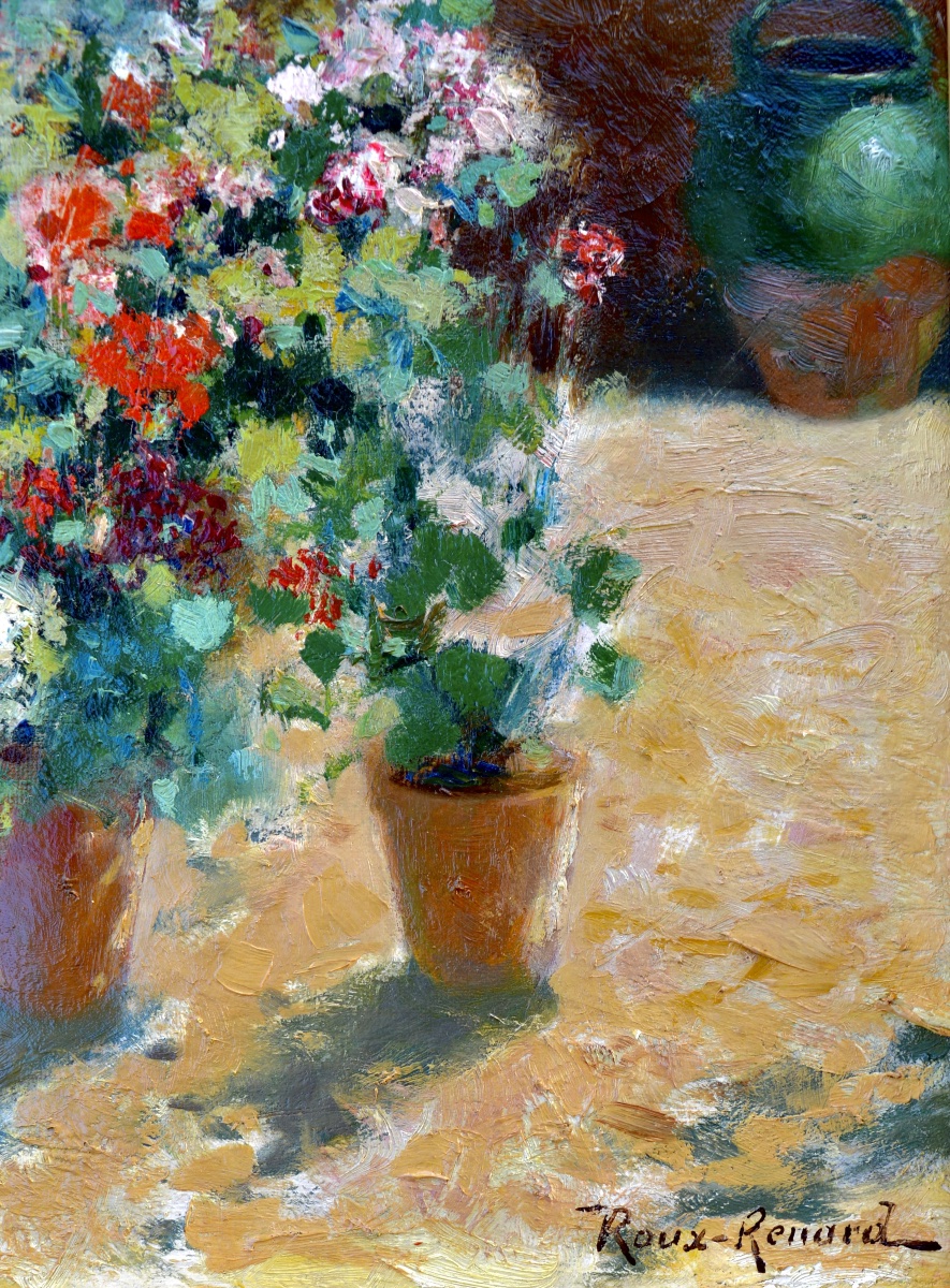 Roux-renard Marius (1870–1936) “the Terrace With Geraniums In Villeneuve Lez Avignon” Provence-photo-1