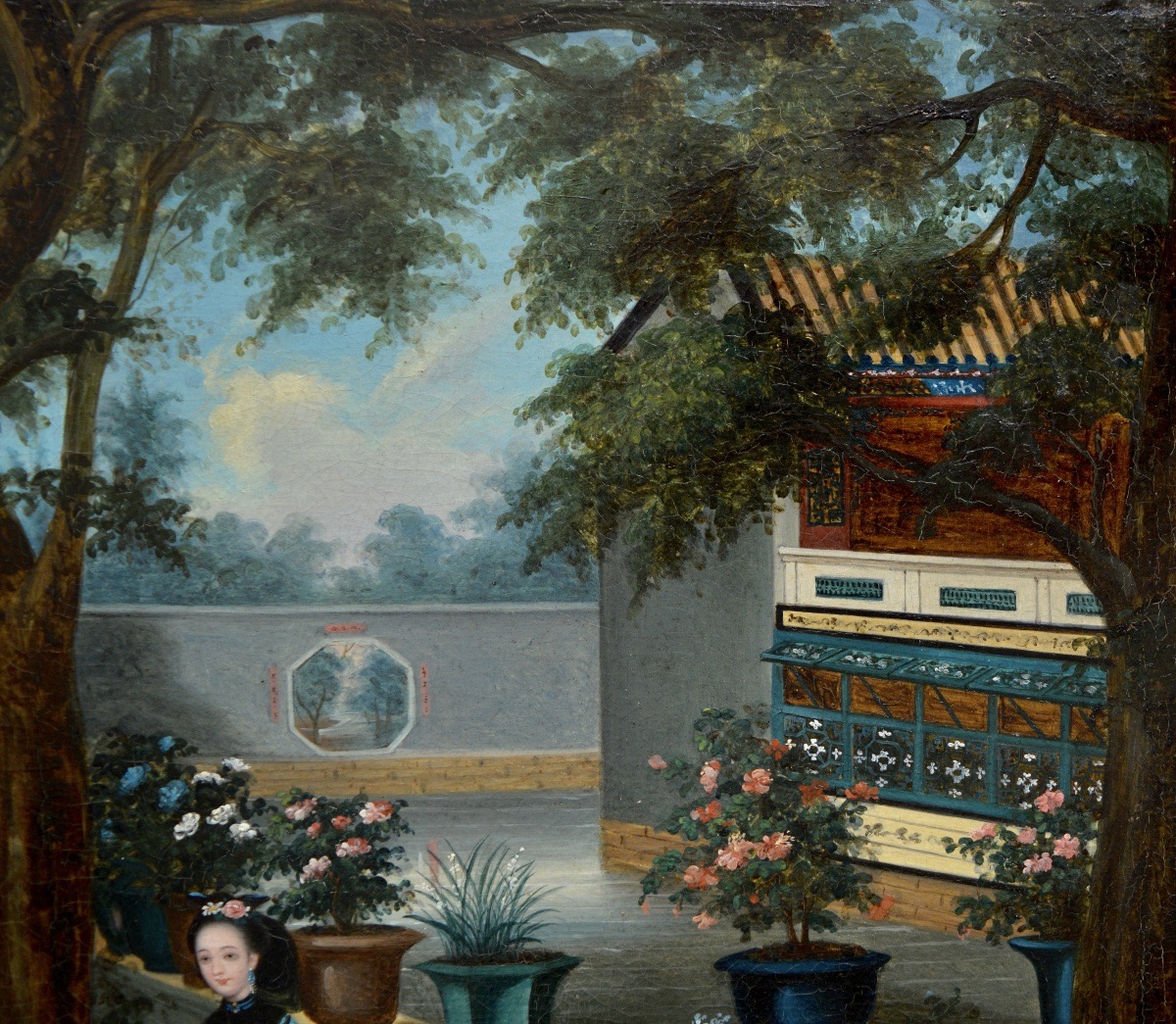 Youqua (active 1840–1880) And His Studio, “women In A Chinese Garden,” Canton, China, Chinnery-photo-1