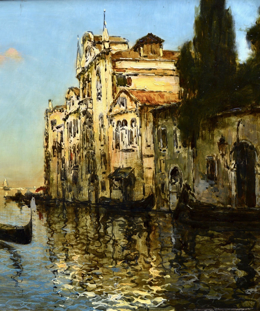 Duprat Alfred Ferdinand (1882–1974)  "the Canal In Venice" Italy France Paris Rome Gondolas-photo-3