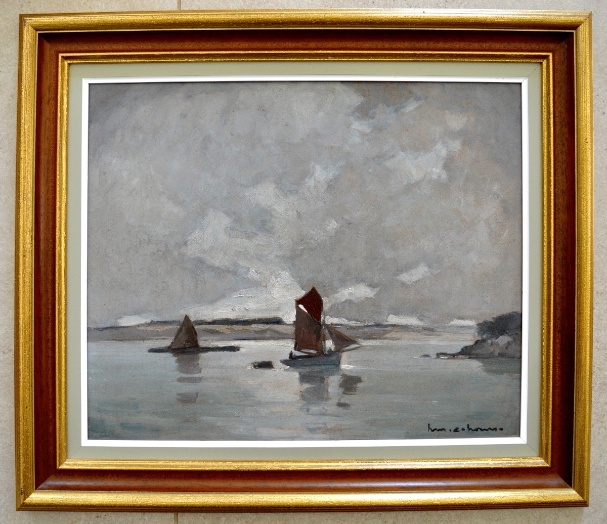 CAHOURS Henry Maurice (1889-1974) « Bateaux à Douarnenez, Finistère » Bretagne Thoniers Paris-photo-1