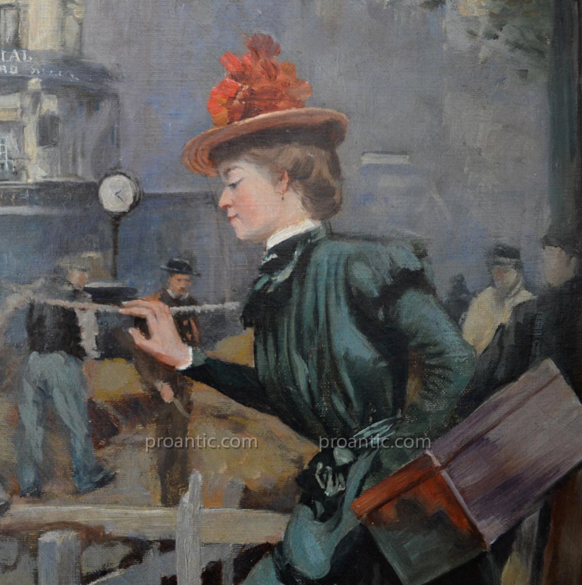 LEMEUNIER Basile (1852-1922) "Un trottin de Paris" Metropolitain Drouot-photo-4