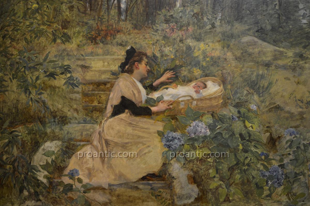 LAHAYE Alexis (1850-1914) "Arlésienne et son enfant" Arles Nîmes Provence Avignon Marseille -photo-3