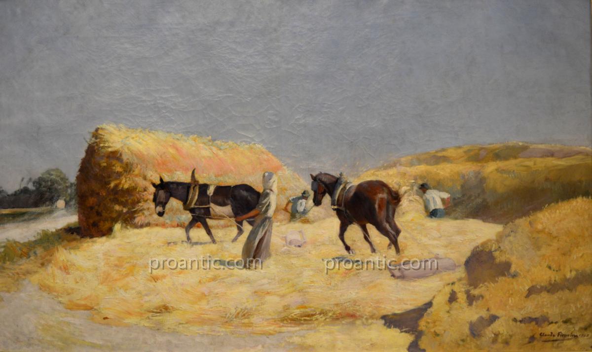 Firmin Claude (1864-1944) "haymaking In Provence, 1903" Avignon Alpilles Grivolas Marseille-photo-2