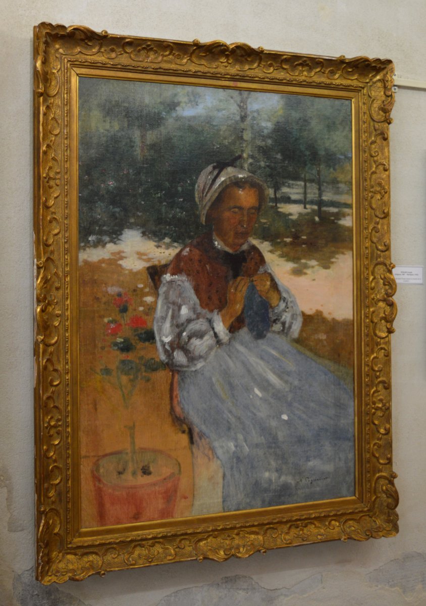 Pegurier Auguste (1856-1936) "nanny In The Artist Garden Saint Tropez" Ramatuelle Provence  France Impressionism -photo-3