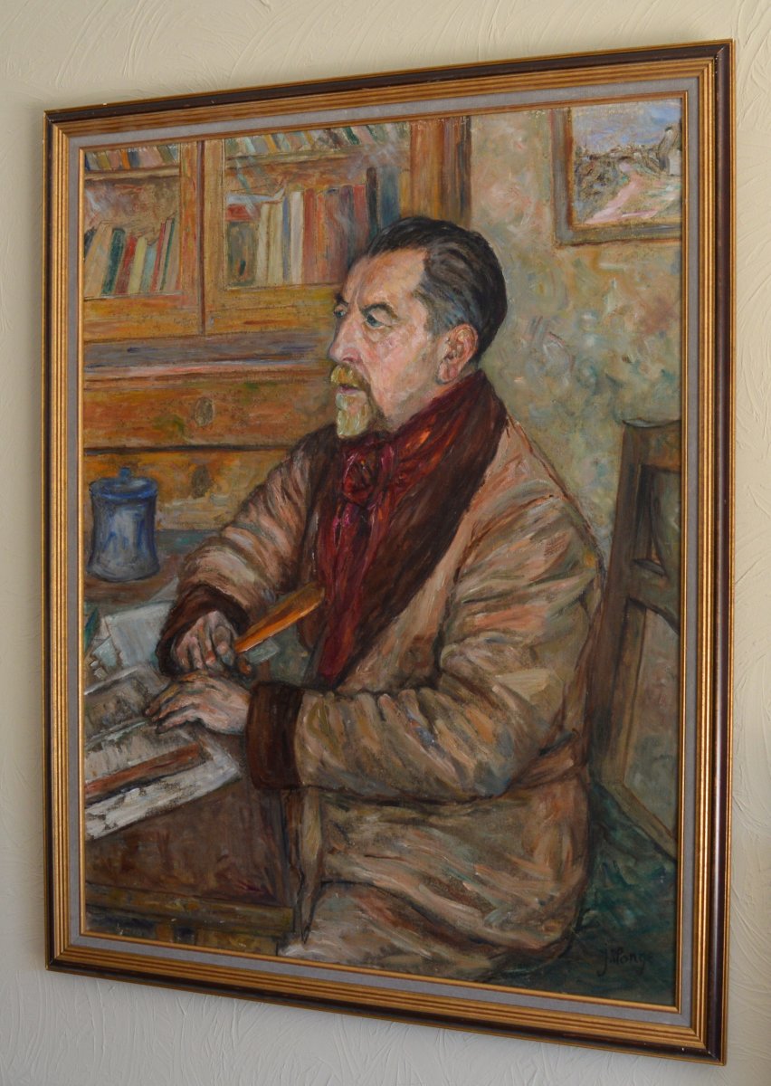 MANGE José (1866-1935) "Autoportrait de l'artiste" Toulon Félibre Poete Paris Provence Mistral -photo-2