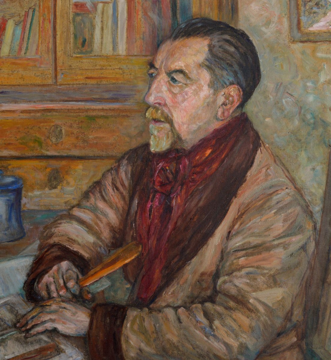 MANGE José (1866-1935) "Autoportrait de l'artiste" Toulon Félibre Poete Paris Provence Mistral -photo-3