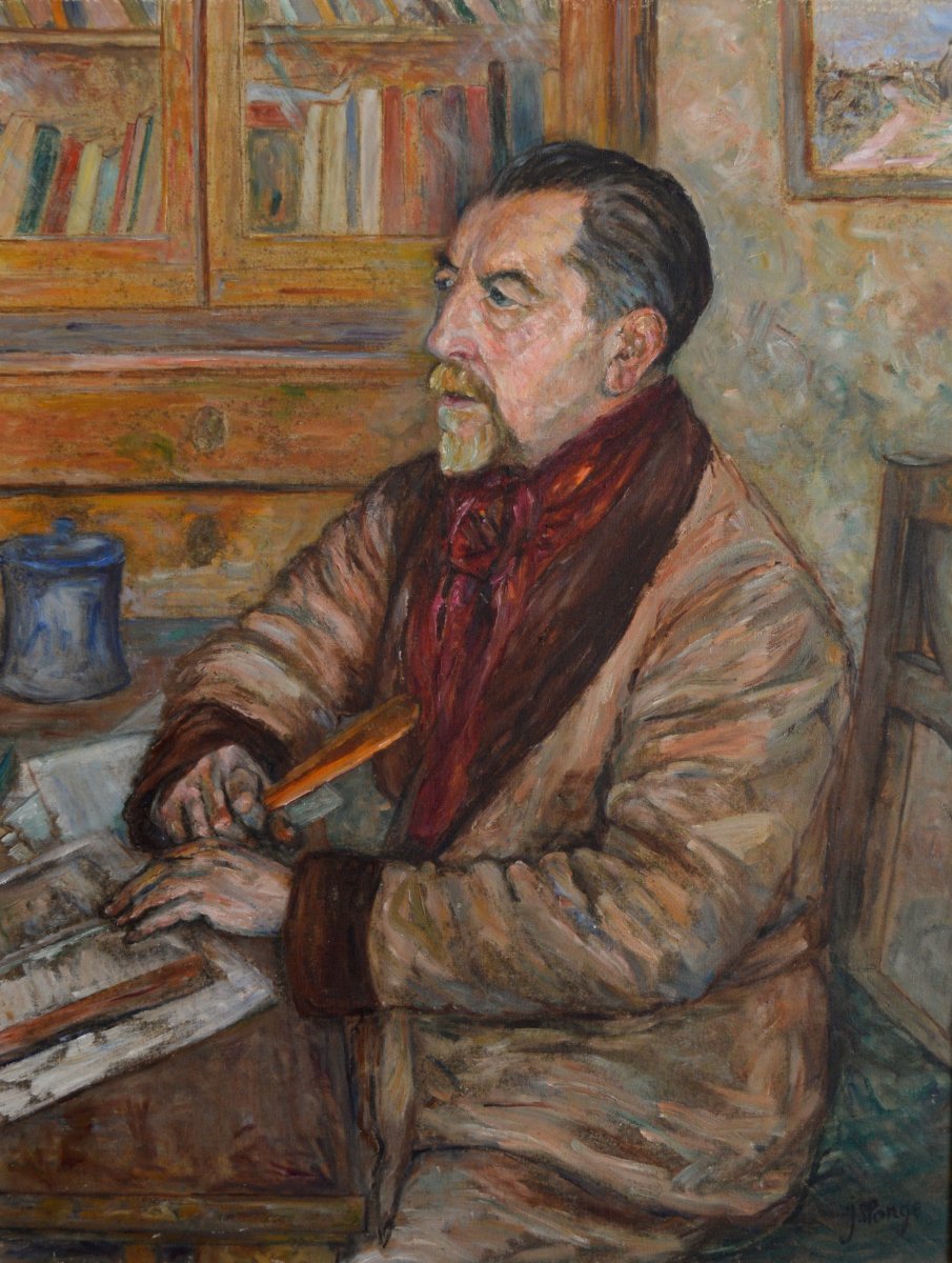 MANGE José (1866-1935) "Autoportrait de l'artiste" Toulon Félibre Poete Paris Provence Mistral 