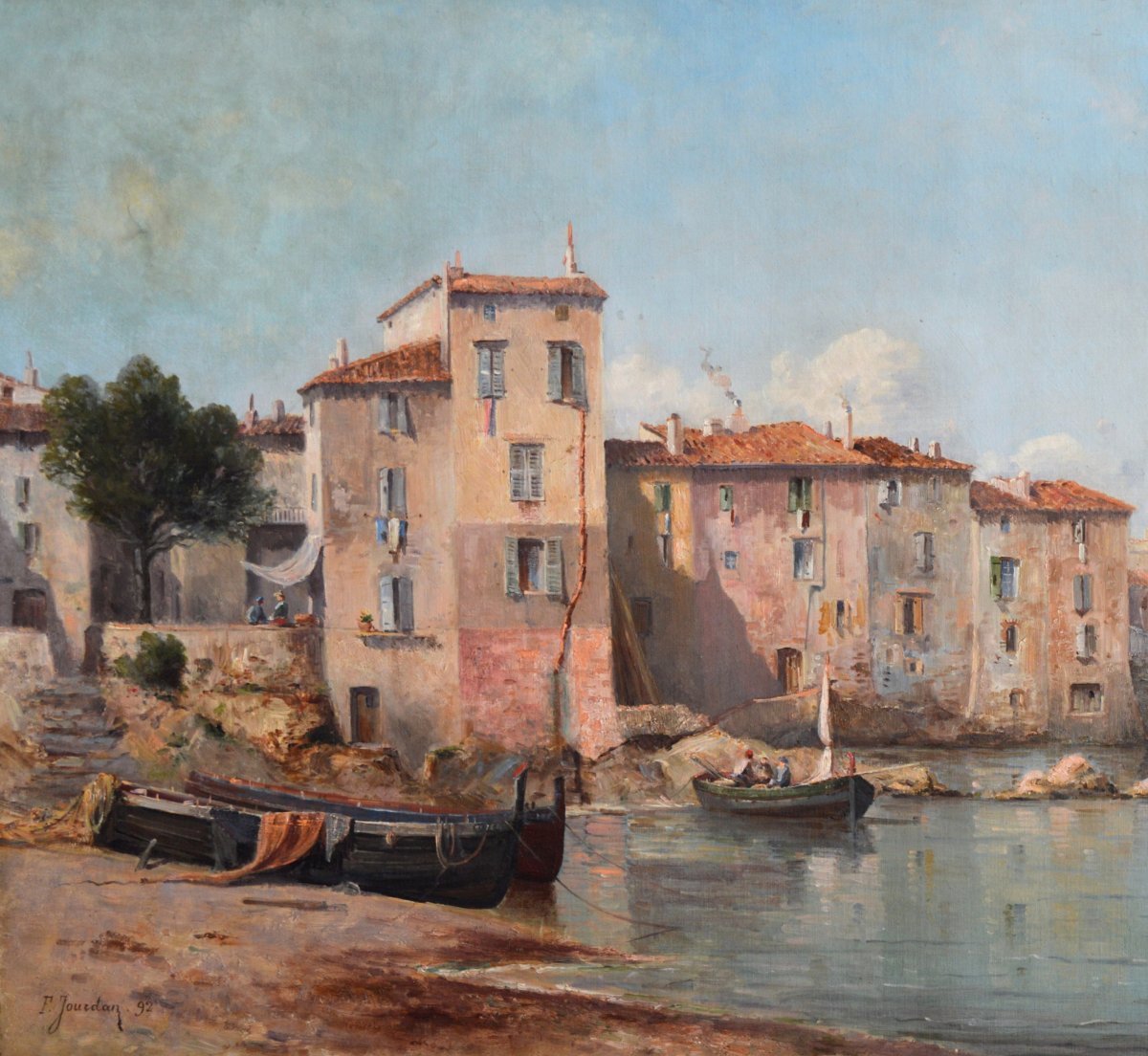 Jourdan Ferdinand Louis (1851-1909) "tour Vieille Distric In Saint Tropez 1892" Var Provence Courdouan France Toulon Ramatuelle Pegurier-photo-3