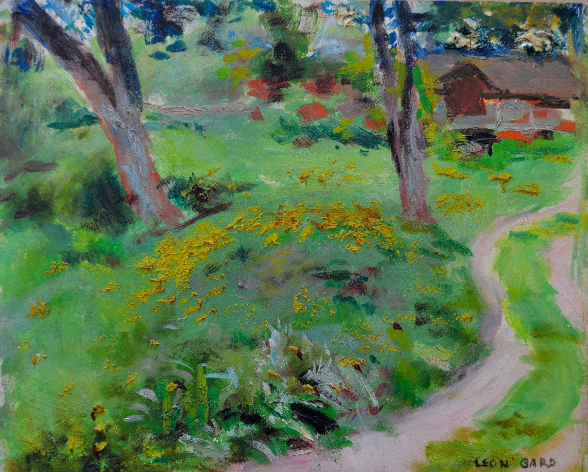 Gard Léon (1901-1979) "path To The Park Shed" Isle Adam Tulle Paris Etampes Morigny Castel Bonshommes Monet