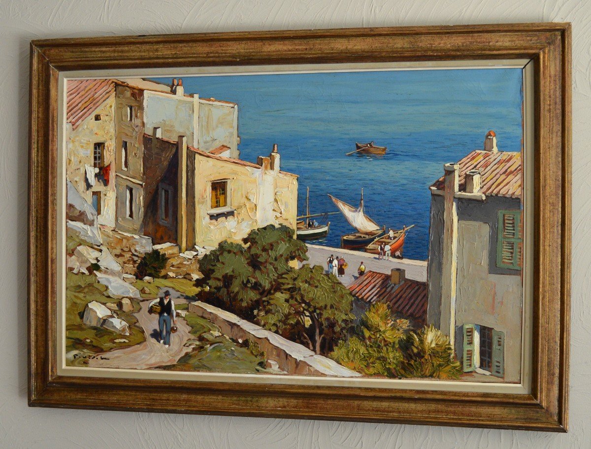 VIDAL Gustave (1895 - 1966) « Ruelle Descendant Au Port De Bonifacio, Corse » Figari Avignon Corsica Ajaccio Bastia-photo-4