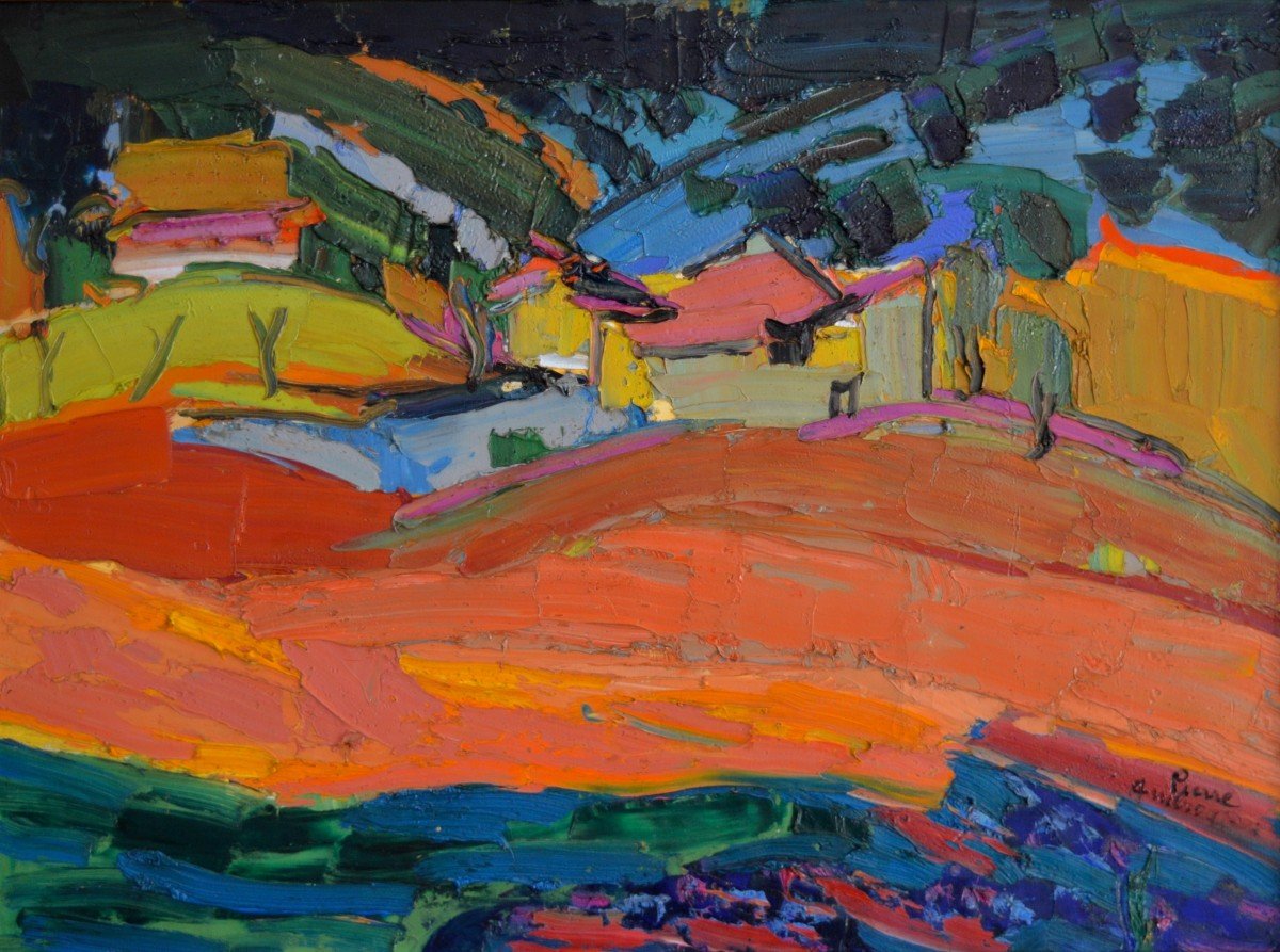 AMBROGIANI Pierre (1907-1985) "Paysage du Vaucluse" Marseille Aurel Sault Ajaccio Provence Avignon Ventoux Fauve