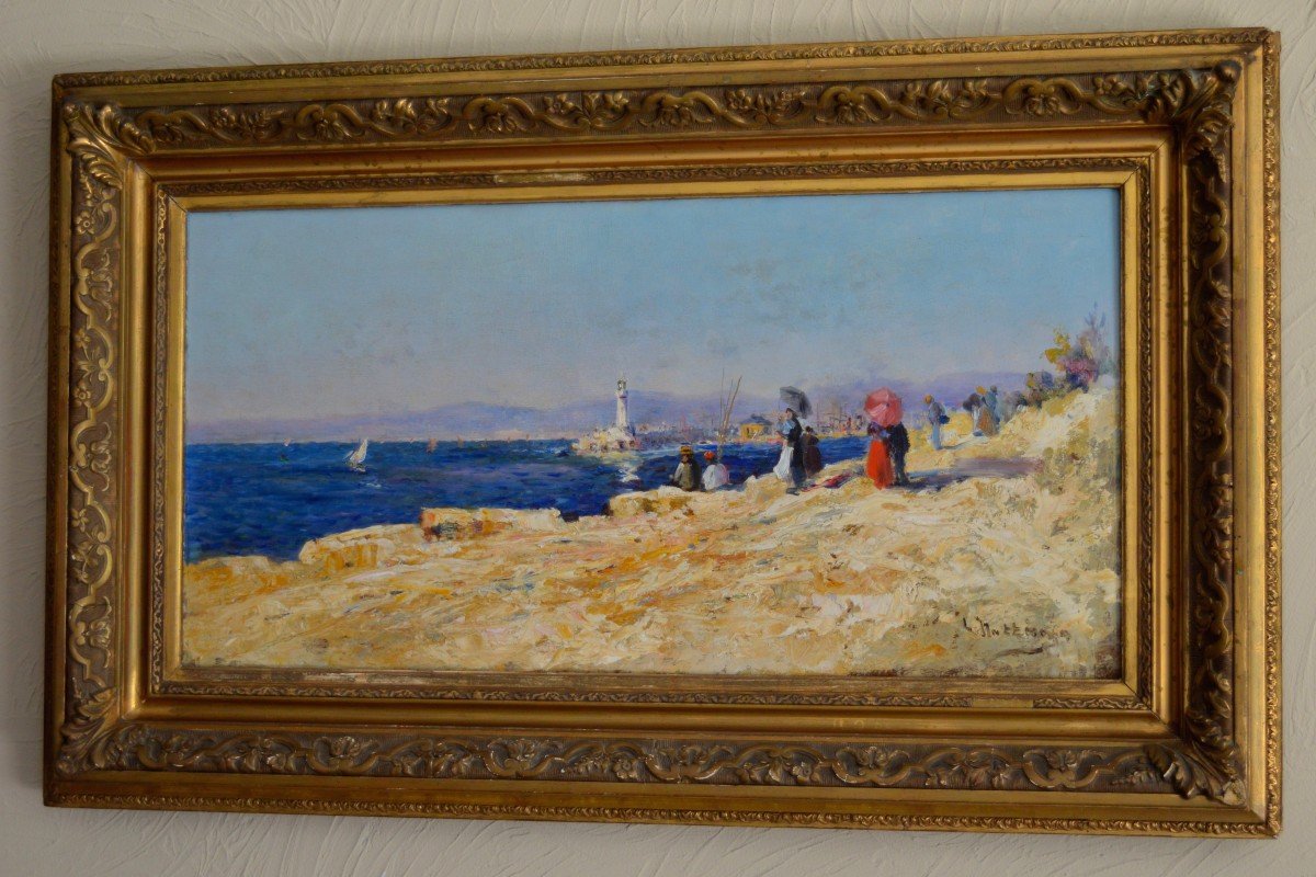 Nattero Louis (1870-1915) "the Flat Pierres And The Sainte Marie Lighthouse In Marseille" Toulon Provence Cassis Martigues-photo-4