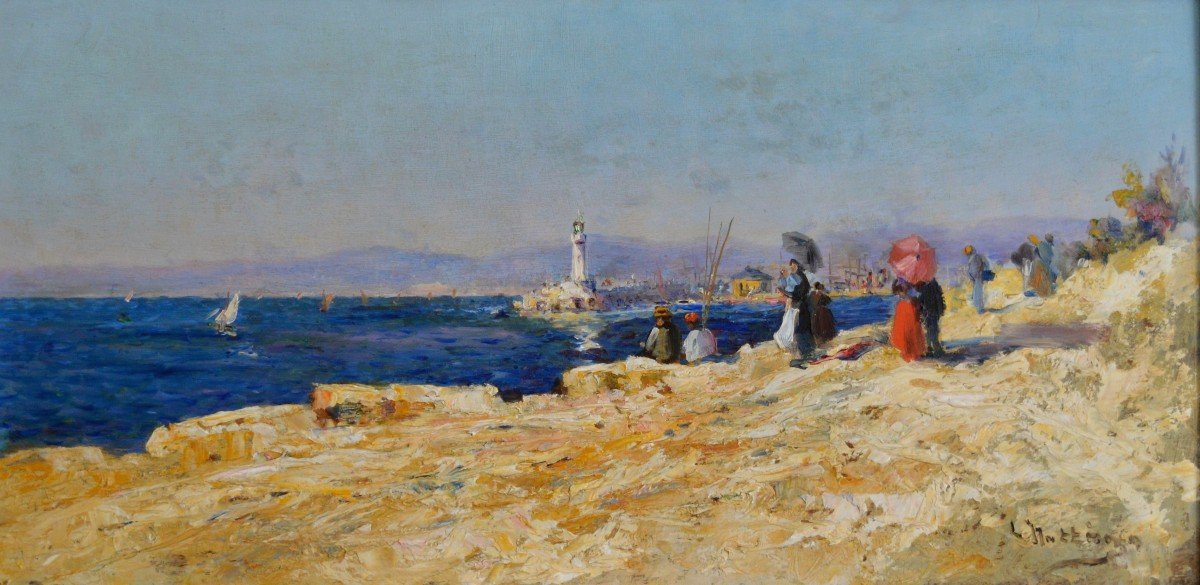 Nattero Louis (1870-1915) "the Flat Pierres And The Sainte Marie Lighthouse In Marseille" Toulon Provence Cassis Martigues