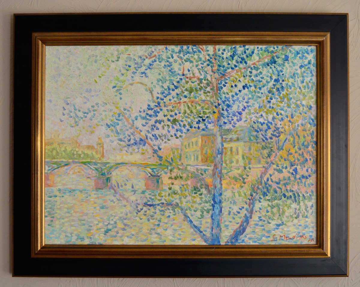 MENDJISKY Serge (1929-2017) "Le Pont des Arts à Paris" Divisionnisme Kisling Soutine Pologne -photo-2