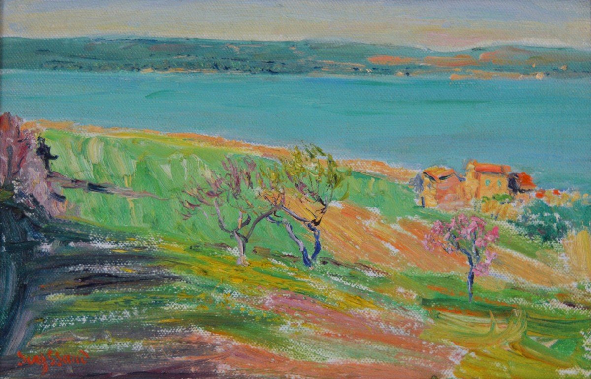 SEYSSAUD René (1867-1952)« Vue de l'étang de Berre » Martigues Marseille Avignon Paris Provence