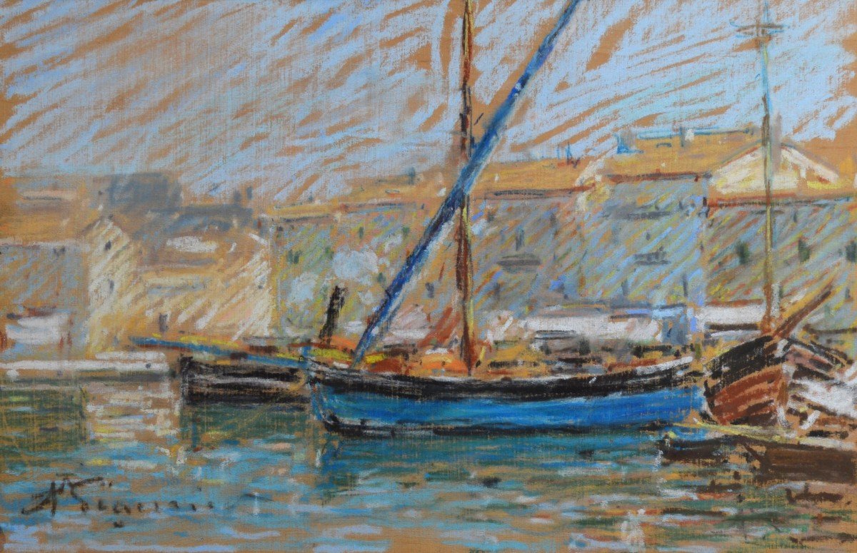 PEGURIER Auguste (1856-1936) « Le port de Saint-Tropez » Provence Var Ramatuelle Paris Sud Var