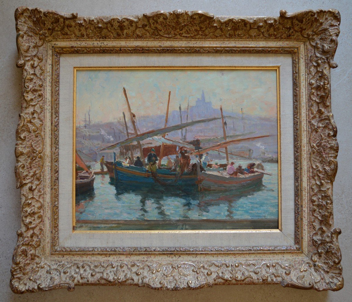 CREMIEUX Edouard (1856-1944) "Pêcheurs dans le port de Marseille" Provence Cassis Vieux-Port-photo-3