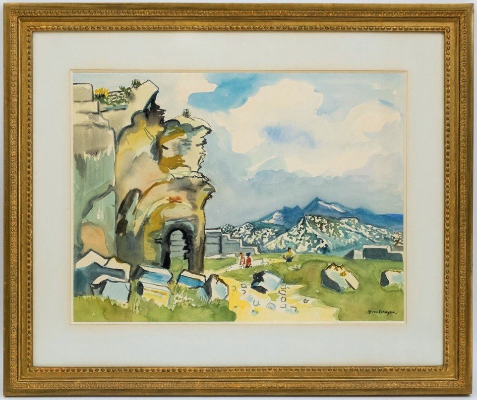 BRAYER Yves (1907-1990) "Vue des Alpilles depuis le château des Baux de Provence" -photo-2