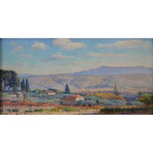 GAUTIER Louis (1855-1947)  "Vue d'Aix en Provence, 1930" Ducros Cezanne Granet France 