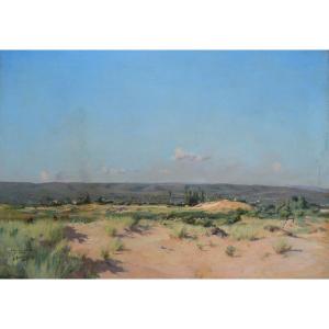 GARIBALDI Joseph (1863-1941) « La plaine d'Arles, 1898 » Marseille Avignon Martigues Alpilles