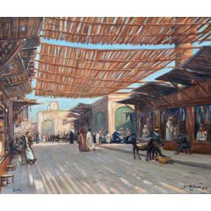 MICHELET Georges (1873-1946) «Souk à Alep, Syrie » Liban Palmyre Beyrouth Damas Galentz Paris