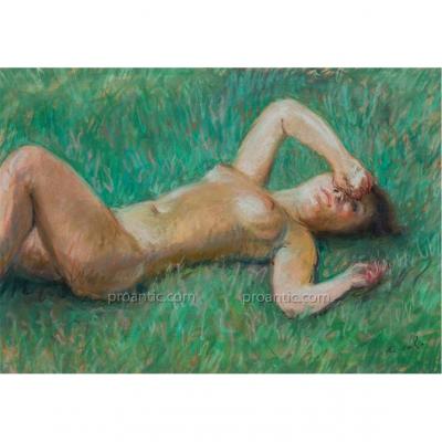 Deval Pierre (1897 - 1993) "nude Lying In The Sun" Toulon Orvès