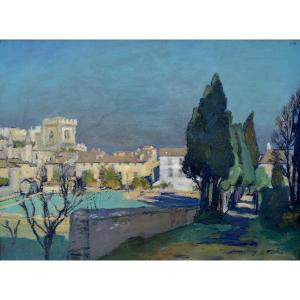Paul De Castro (1882-1940) "road In Villeneuve Lez Avignon" Provence Paris France