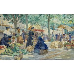 Lelée, Léo (1872–1947) “market Day In Arles” Provence, Alpilles, Alyscamps, Paris, Soleilado