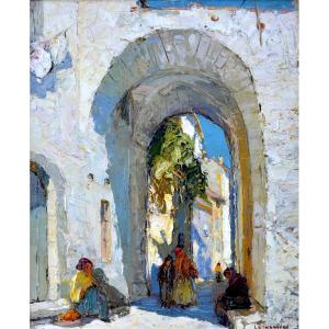Bonamici, Louis (1878–1966) “lively Street In The Mediterranean” Provence, Marseille, Spain, Greece, Paris
