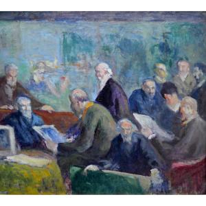 Maximilien LUCE (1858-1941) « Le jury après l'exposition » Paris Pissarro Signac France