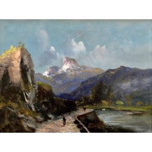 GODCHAUX Émile (1860-1938) "Route de Pierrefitte à Cauterets dans les Pyrénées " Paris France