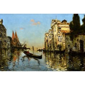 DUPRAT Alfred Ferdinand (1882-1974) " Le Canal à Venise "Italie France Paris Rome Gondoles