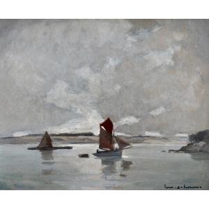 Cahours Henry Maurice (1889–1974) “boats In Douarnenez, Finistère” Brittany Tuna Boats Paris