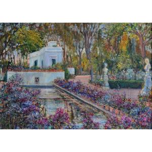  ROUBTZOFF Alexandre (1884-1949)"Jardin de Ben Negro à Bizerte, Tunisie" Tunis Russie RUBCOV Saint Petersbourg Orientaliste 