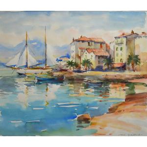 CARDELLA Tony (1898-1976) "Le port de Calvi, Corse" Lumio Montegrosso Ajaccio Bastia Provence