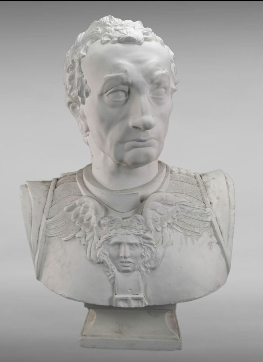 Bust Of Roman Emperor In Plaster