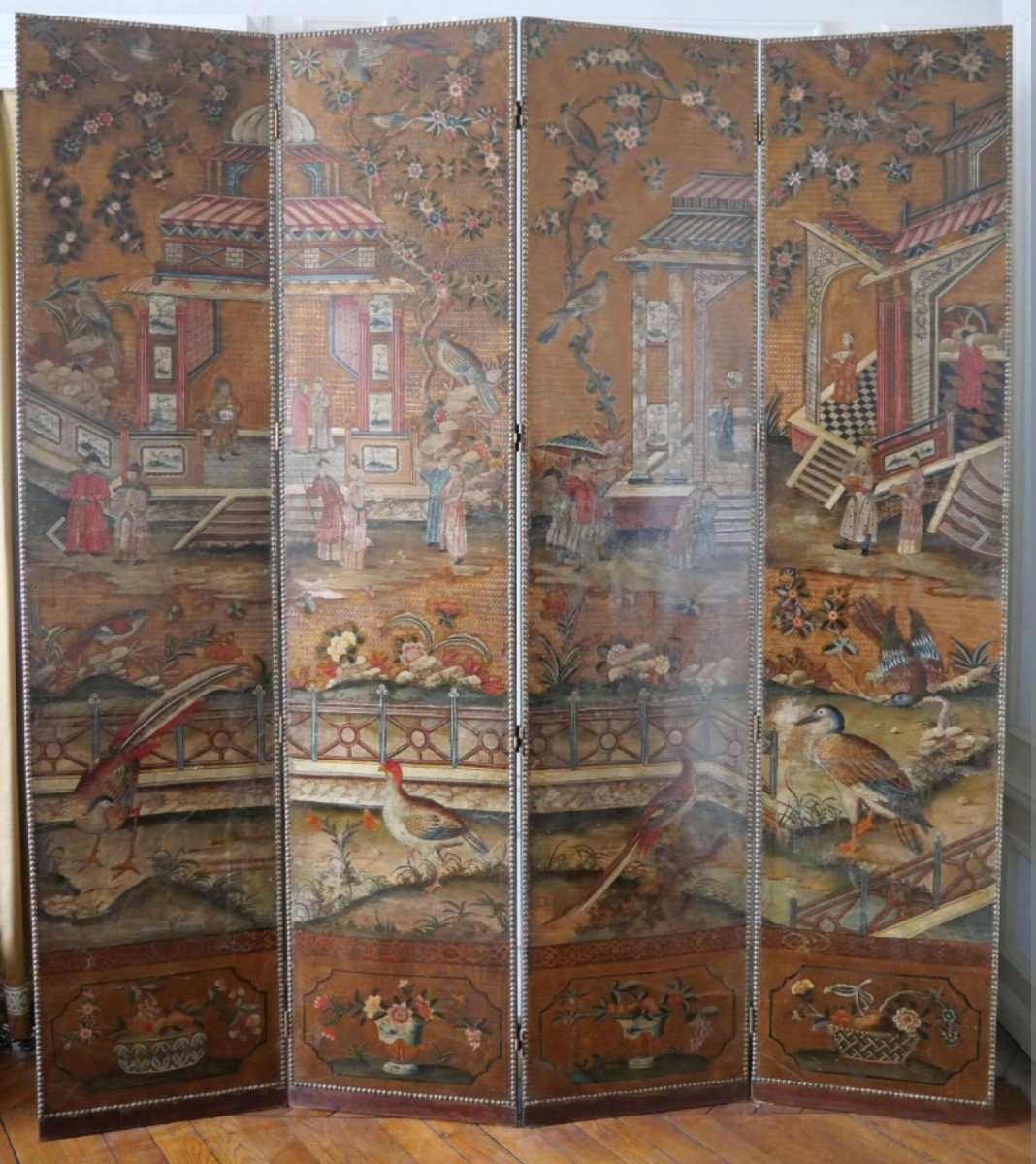 Malines Leather Screen 18th-photo-4