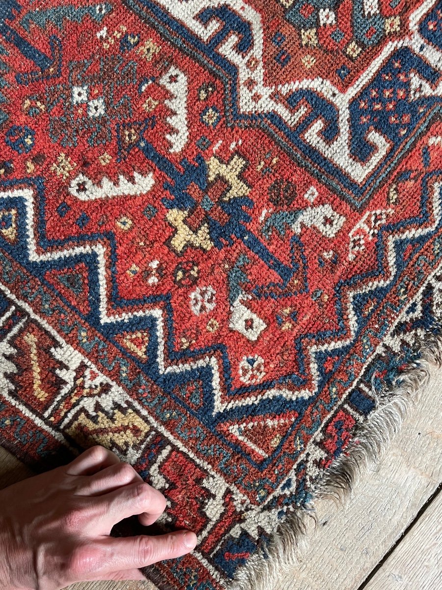 Antique Red And Blue Geometric Rug-photo-3