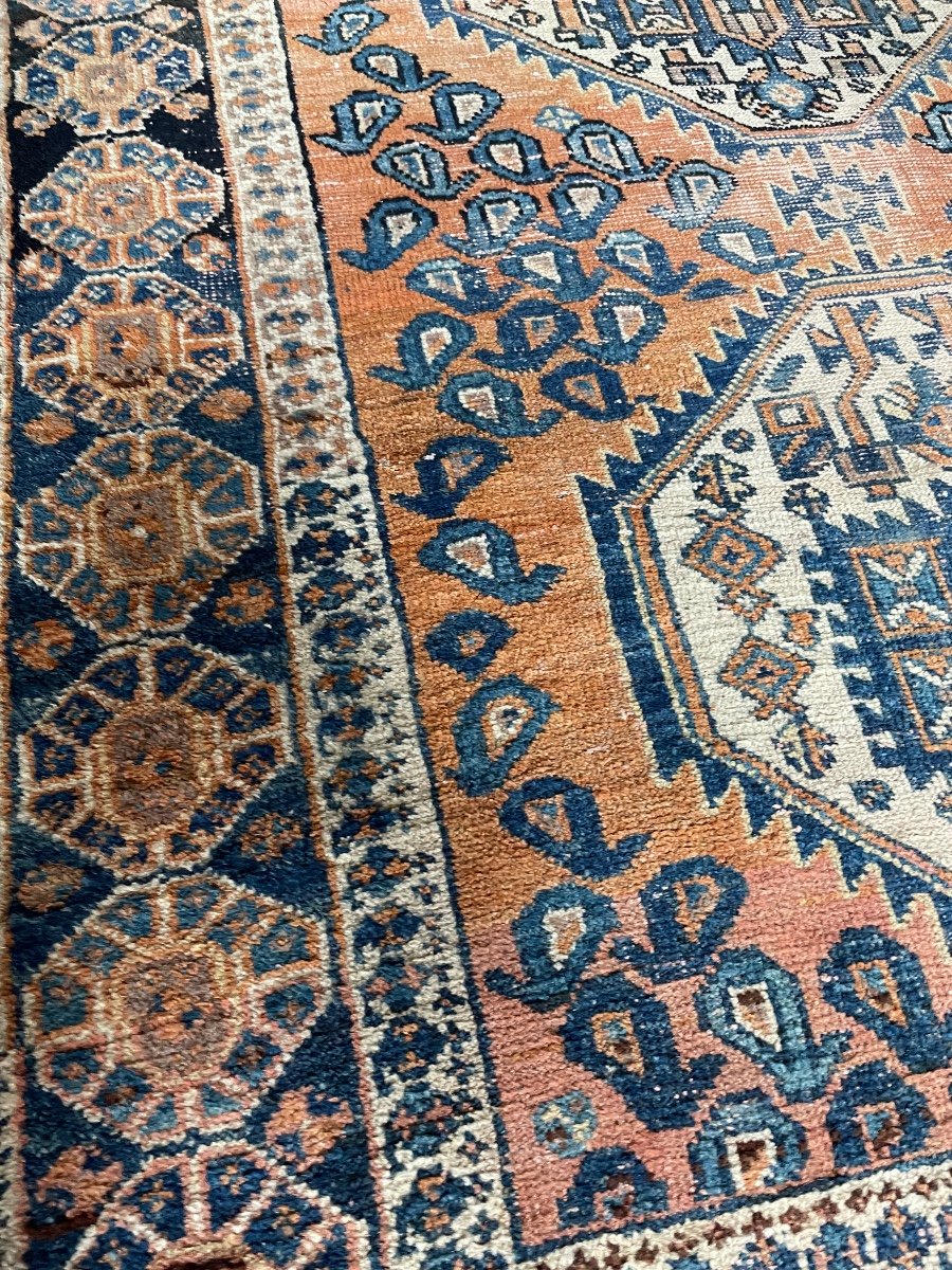 Tapis Ancien Géométrique Tonalité Rose/orange-photo-3