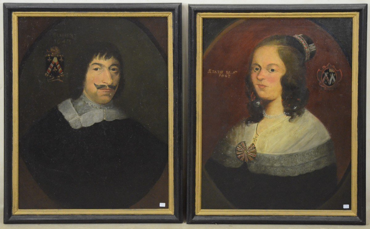 Portrait De Jacques Ruzette Et Catherine Le Couvreur 17ème 