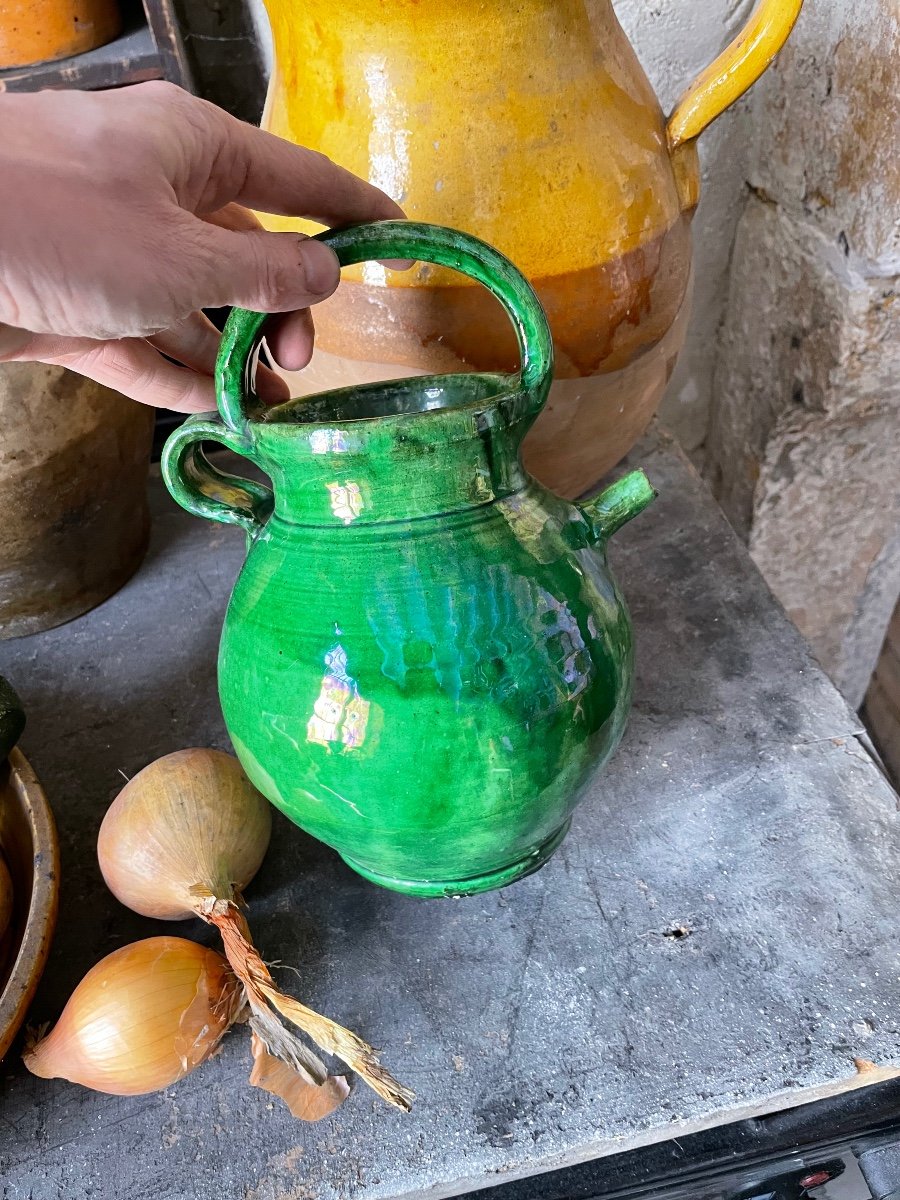 Green Glazed Terracotta Pitcher-photo-2