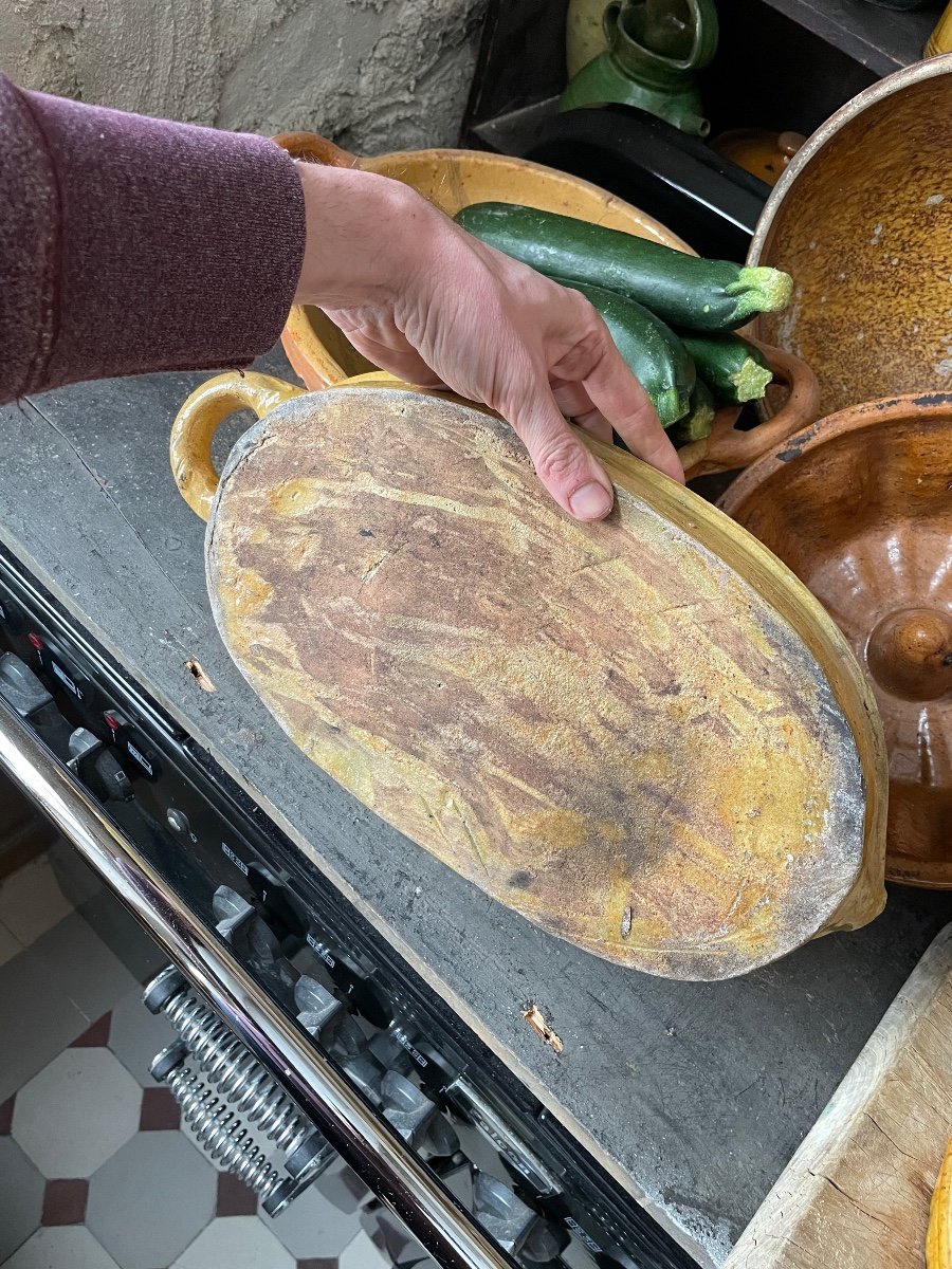 Large Glazed Terracotta Dish -photo-4